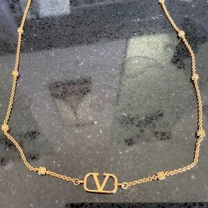 Metal V logo Valentino Necklace